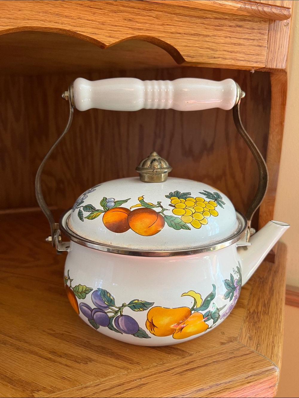 Vintage Enamel Teapot